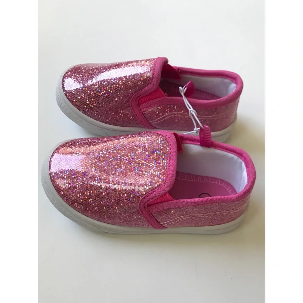 Swiggles Toddler Girls Pink Sparkly Slip on Sneakers Size 6 - Picture 3 of 6